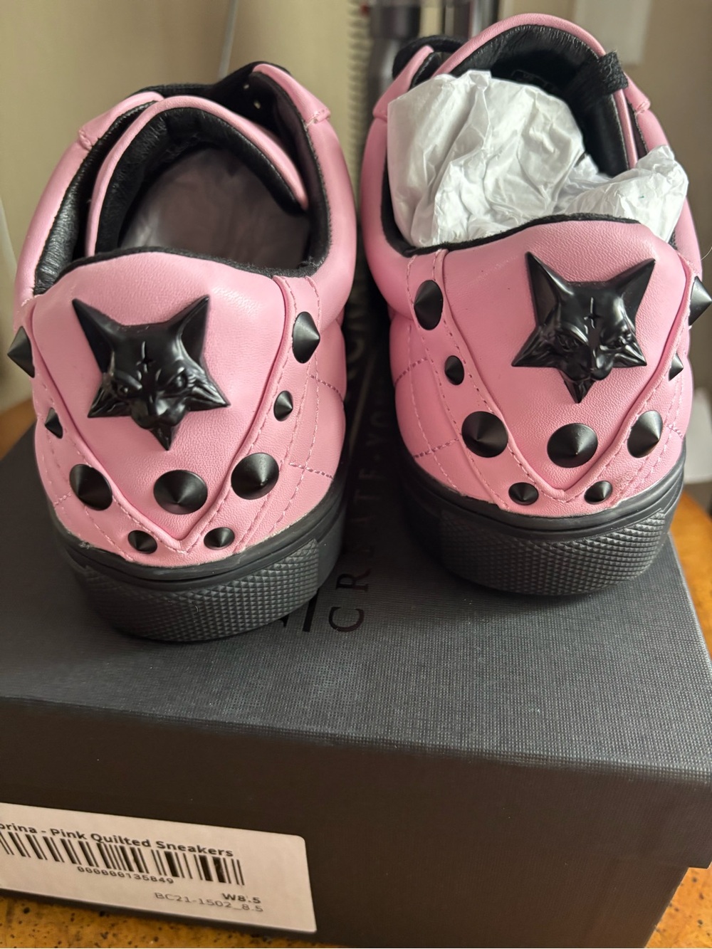 Blackcraft Quilted Sneakers with Black Studs